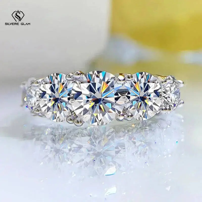 3.6CT Moissanite Wedding Band Ring for Women in Sterling Silver