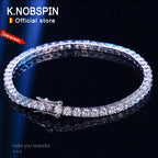 Moissanite Tennis Bracelet by Knobspin in 3mm 4mm 925 Silver
