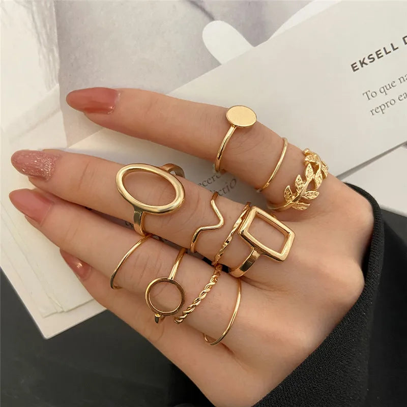Cubic Zirconia Silver Crystal Rings Set for Women