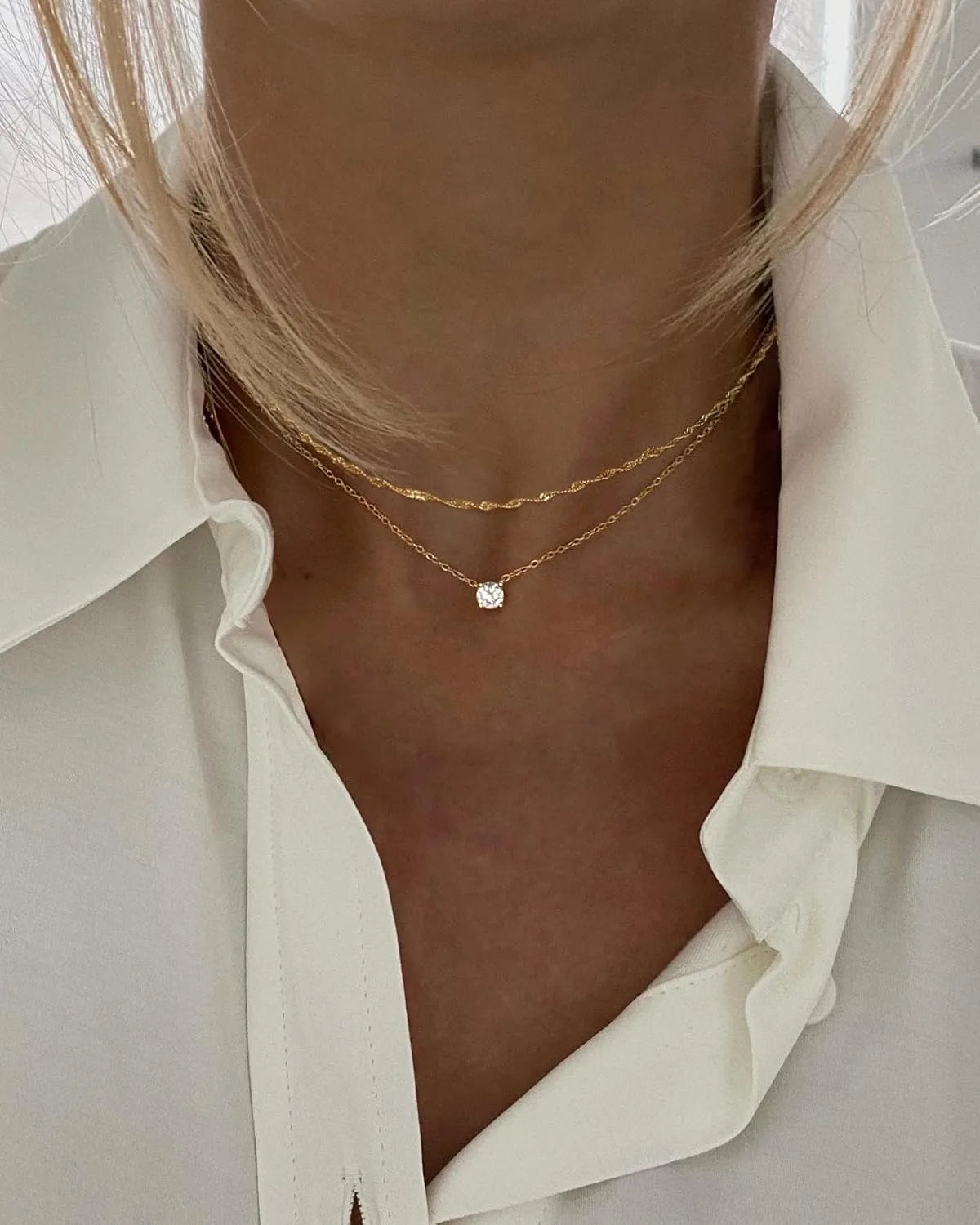 Gold Plated Pendant Necklace for Women - Trendy Choker Jewelry