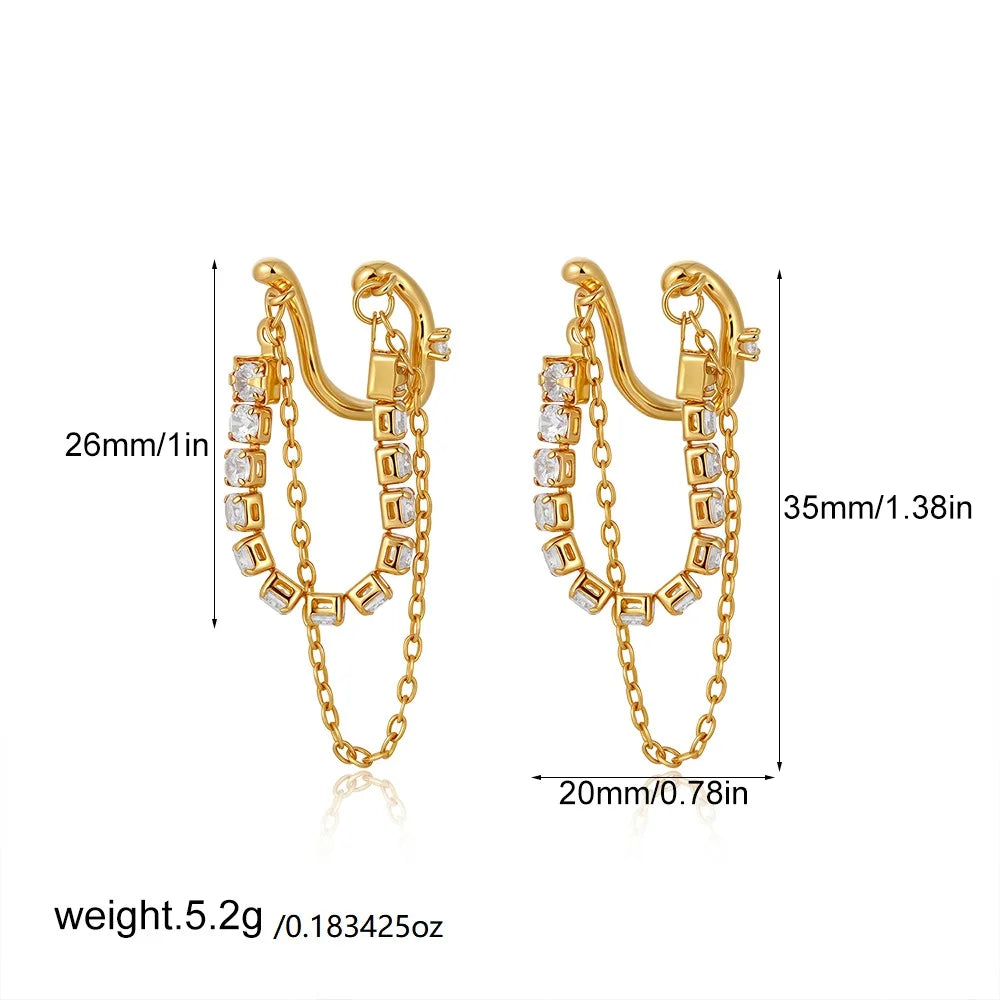 CZ Zircon Gold Plated Huggie Hoop Earrings for Women