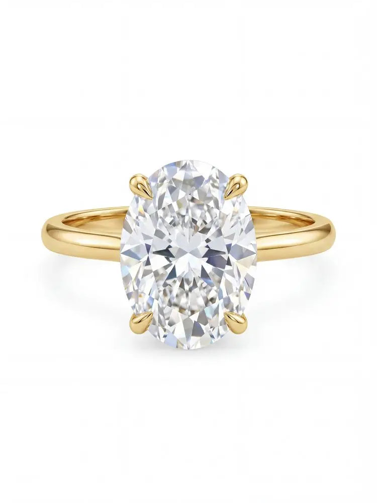 925 Sterling Silver Zircon Oval Stone Ring for Women