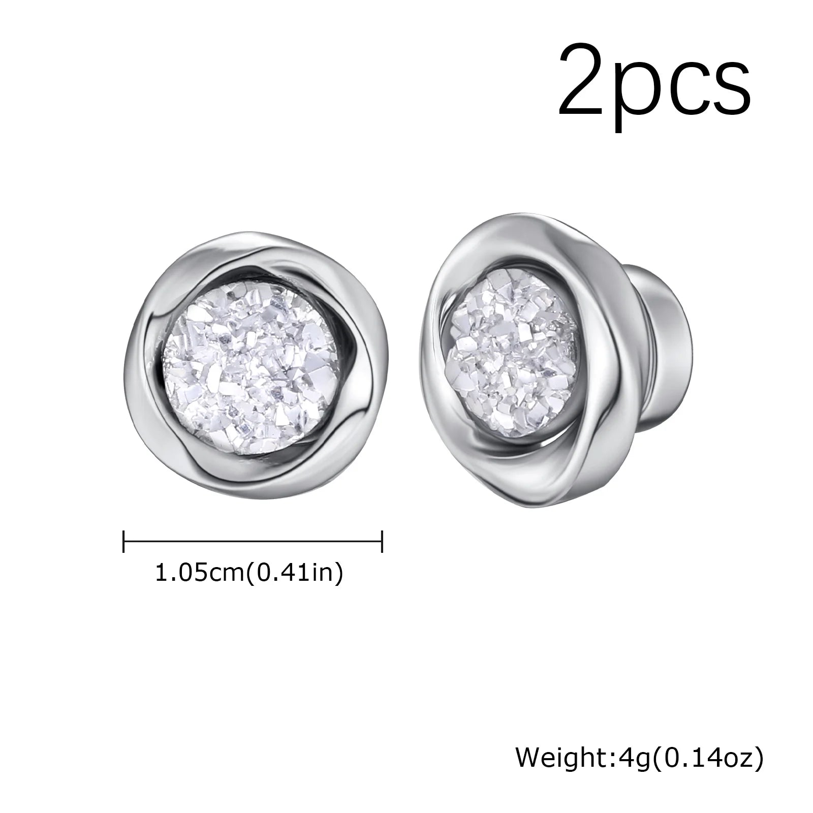 Punk Round Magnetic Zircon Stainless Steel Clip Earrings