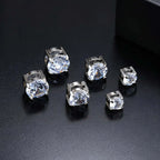 Punk Round Magnetic Zircon Stainless Steel Clip Earrings