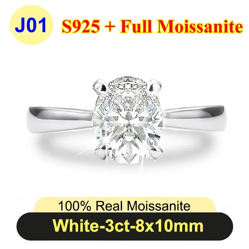 Moissanite Diamond Ring for Women in 925 Silver - PureNew