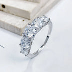 3.6CT Moissanite Wedding Band Ring for Women in Sterling Silver