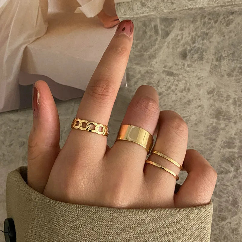 Cubic Zirconia Silver Crystal Rings Set for Women