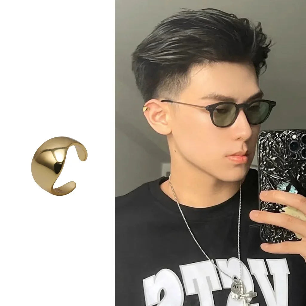 Stainless Steel Clip Earrings for Men and Women Trendy Jewelry