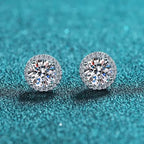 Moissanite Stud Earrings for Women by NeeTim in S925 Silver