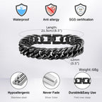 Gold Plated Chunky Chain Bracelet for Men, Stainless Steel
