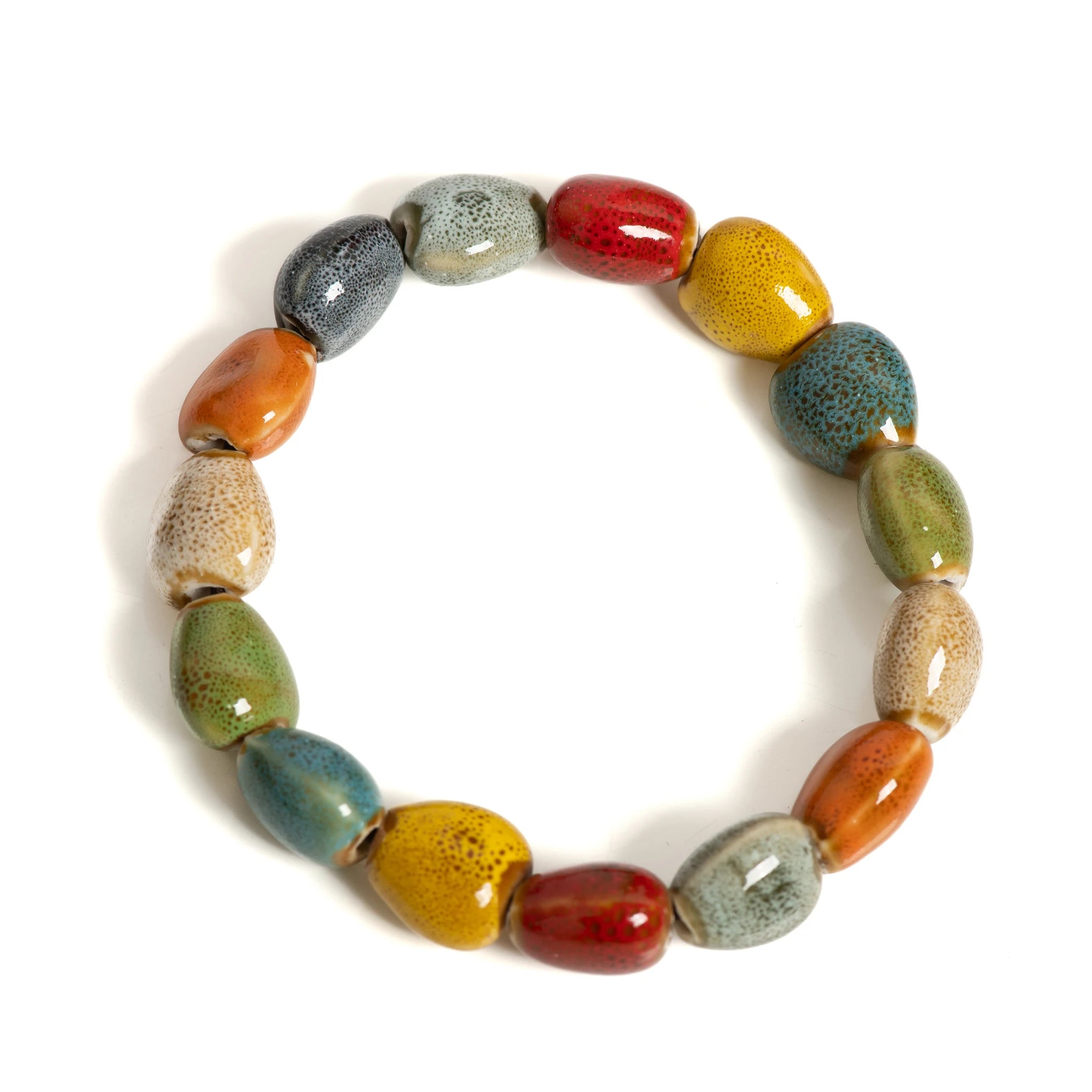 Ceramic Beaded Bracelet with Starfish and Seashells for Women