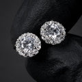 Cubic Zirconia Stud Earrings by Huitan for Couples