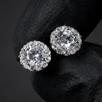 Cubic Zirconia Stud Earrings by Huitan for Couples