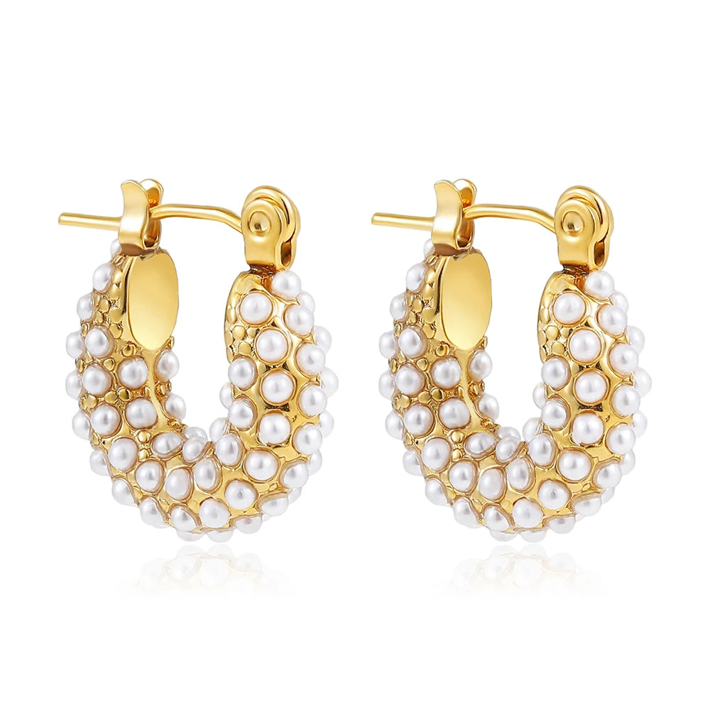 CZ Zircon Gold Plated Huggie Hoop Earrings for Women