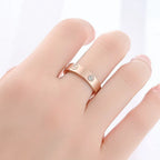 Stainless Steel Cross Ring with Zircon Love for Couples
