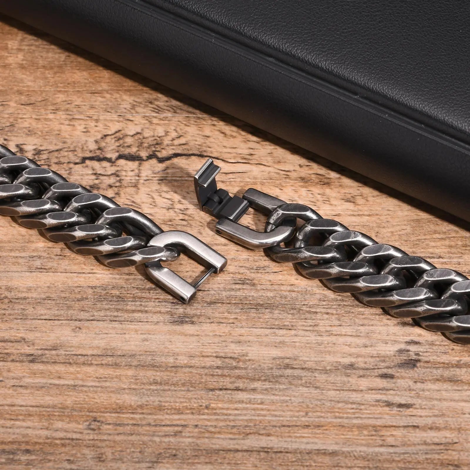 Gold Plated Chunky Chain Bracelet for Men, Stainless Steel
