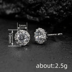 Cubic Zirconia Stud Earrings by Huitan for Couples
