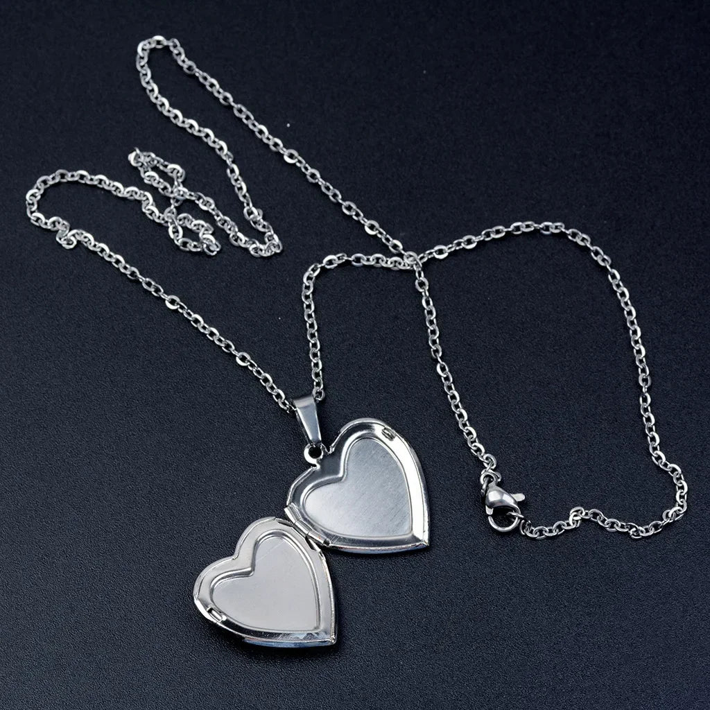 Heart Shape Color Changing Mood Locket Necklace Stainless Steel
