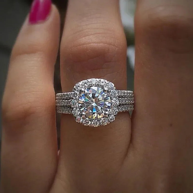 Cubic Zirconia Women Rings Luxury Engagement Wedding Bands