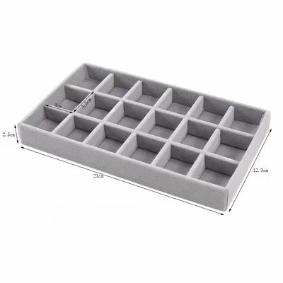 Velvet Jewelry Display Tray Case