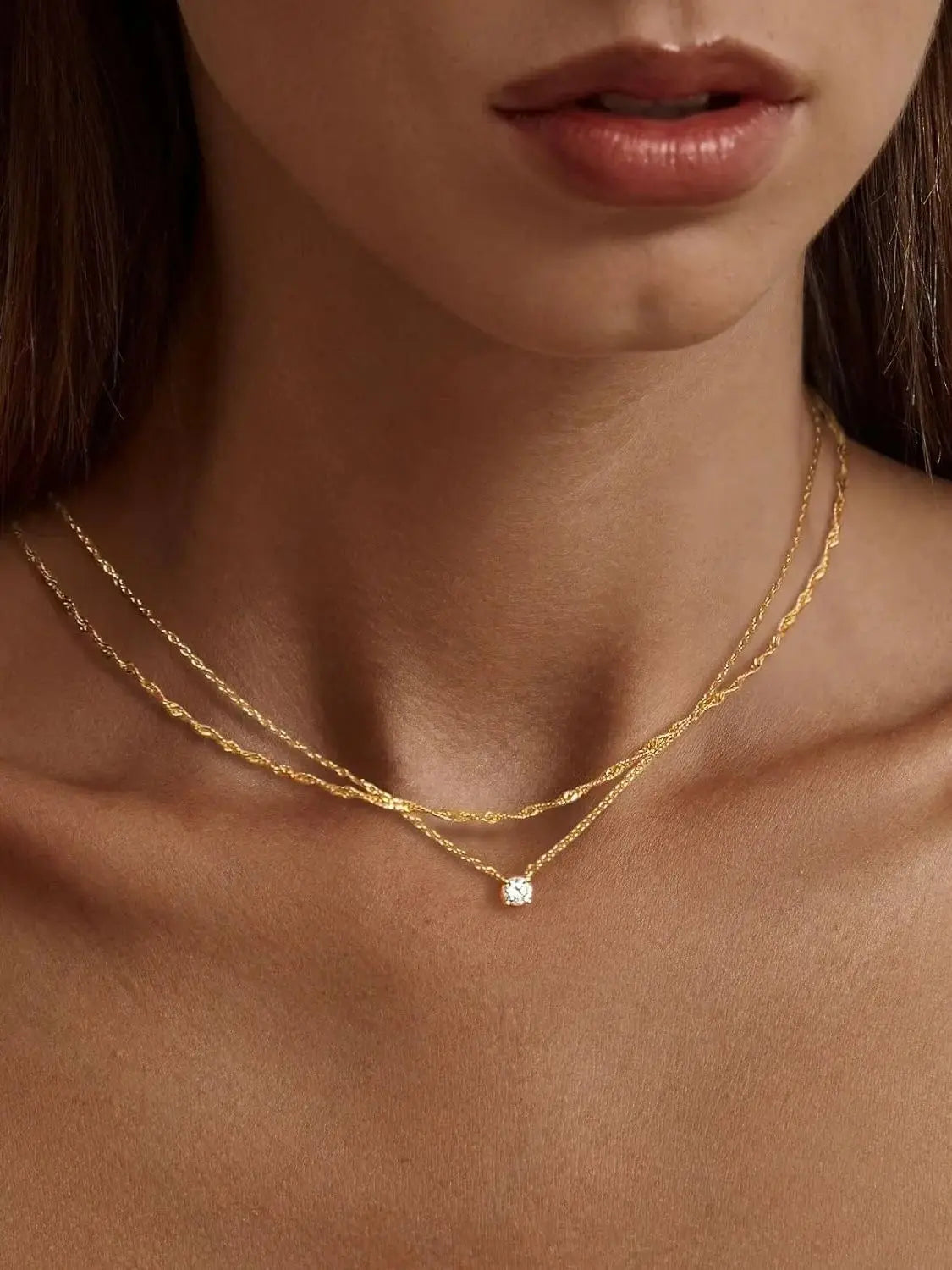 Gold Plated Pendant Necklace for Women - Trendy Choker Jewelry