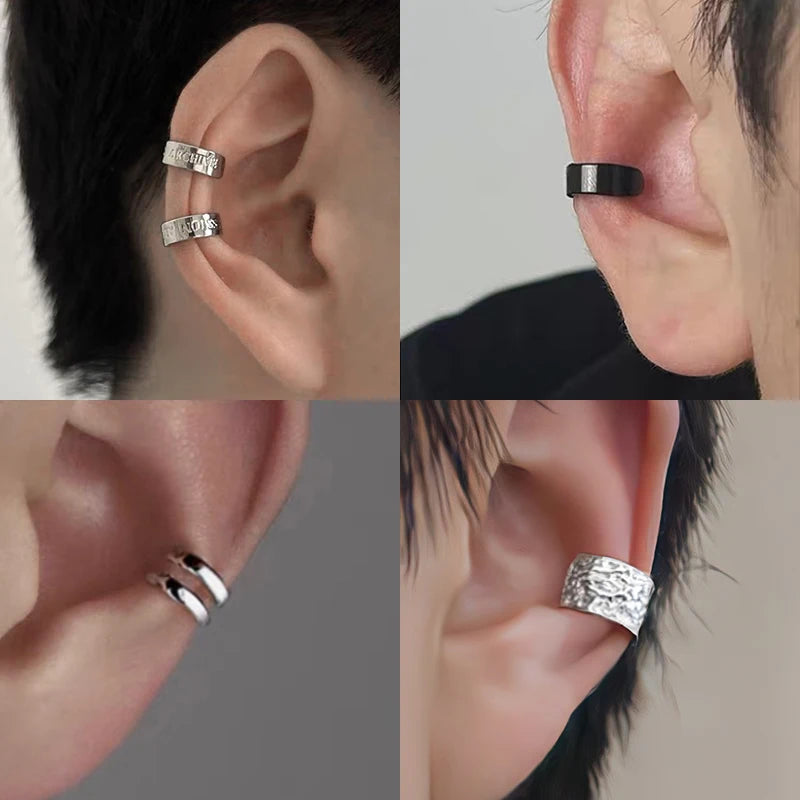 Stainless Steel Clip Earrings for Men and Women Trendy Jewelry