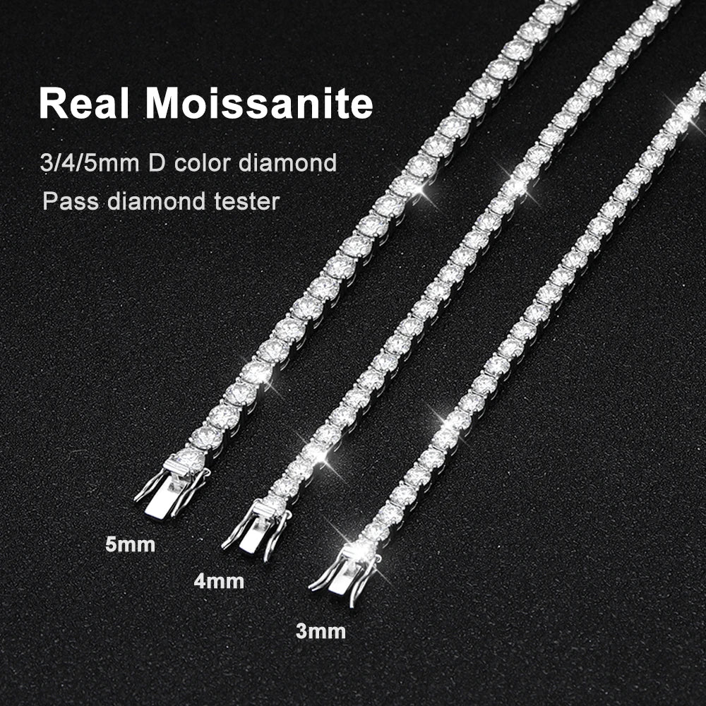 Moissanite Tennis Bracelet 925 Sterling Silver Classic Jewelry