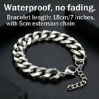 Stainless Steel Cuban Chain Bracelet for Men by HNSP