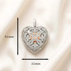 925 Sterling Silver Heart Locket Pendant for Women