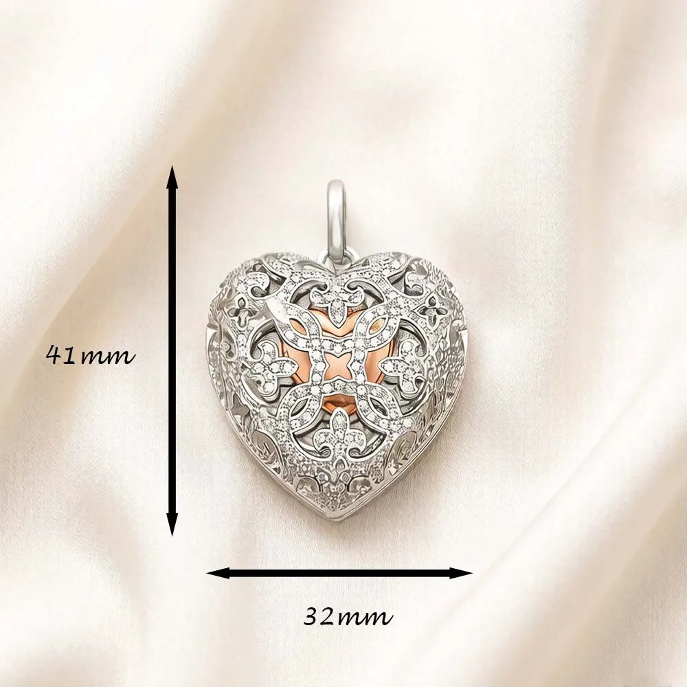 925 Sterling Silver Heart Locket Pendant for Women