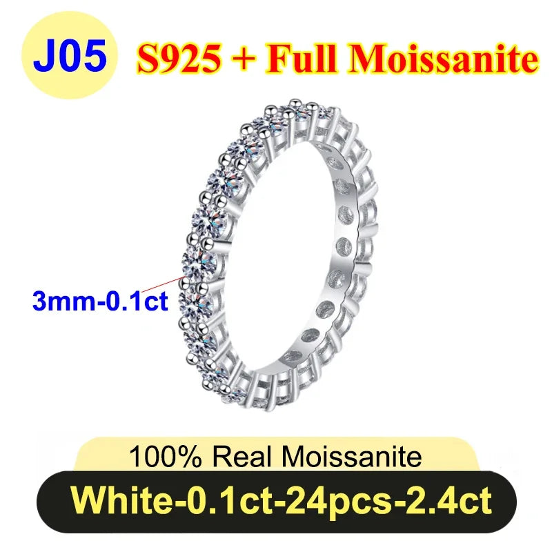 Moissanite Diamond Ring for Women in 925 Silver - PureNew