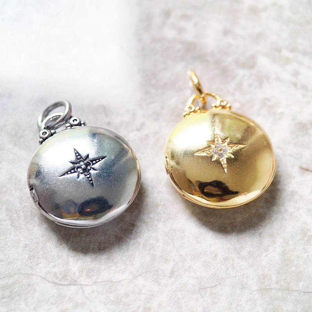 925 Sterling Silver Star Locket Pendant for Men and Women