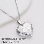 Photo Locket Necklace Pendant Titanium Steel Gold Silver