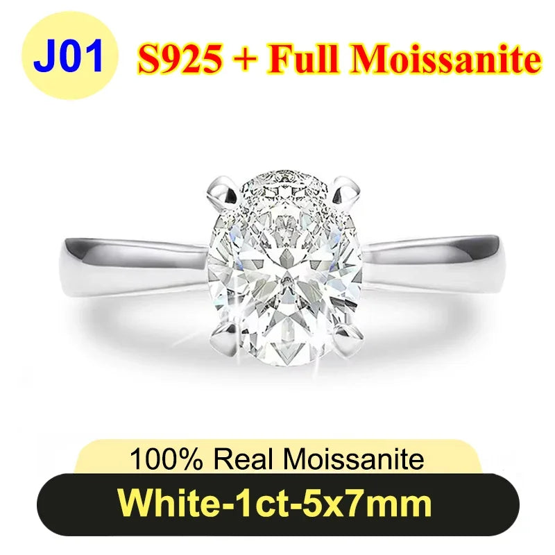Moissanite Diamond Ring for Women in 925 Silver - PureNew