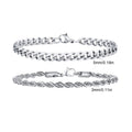Men's Stainless Steel Chain Bracelets 2pcs Set in Silver Gold Black