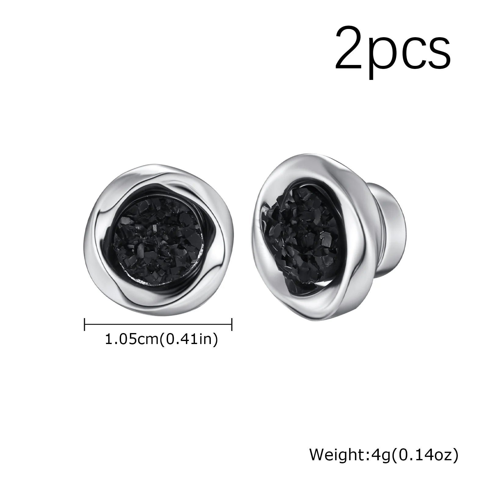 Punk Round Magnetic Zircon Stainless Steel Clip Earrings