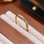 Women's Titanium Stainless Steel Crystal Ring 2mm Silver Color