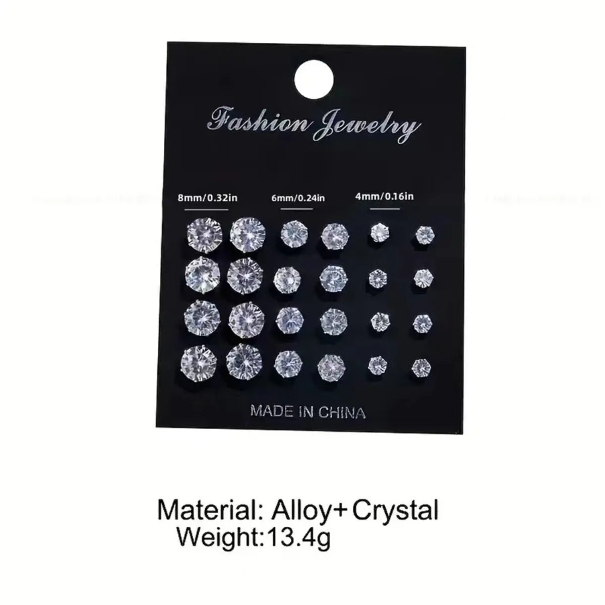 Stainless Steel Stud Earrings Set with Gemstone Buds Unisex