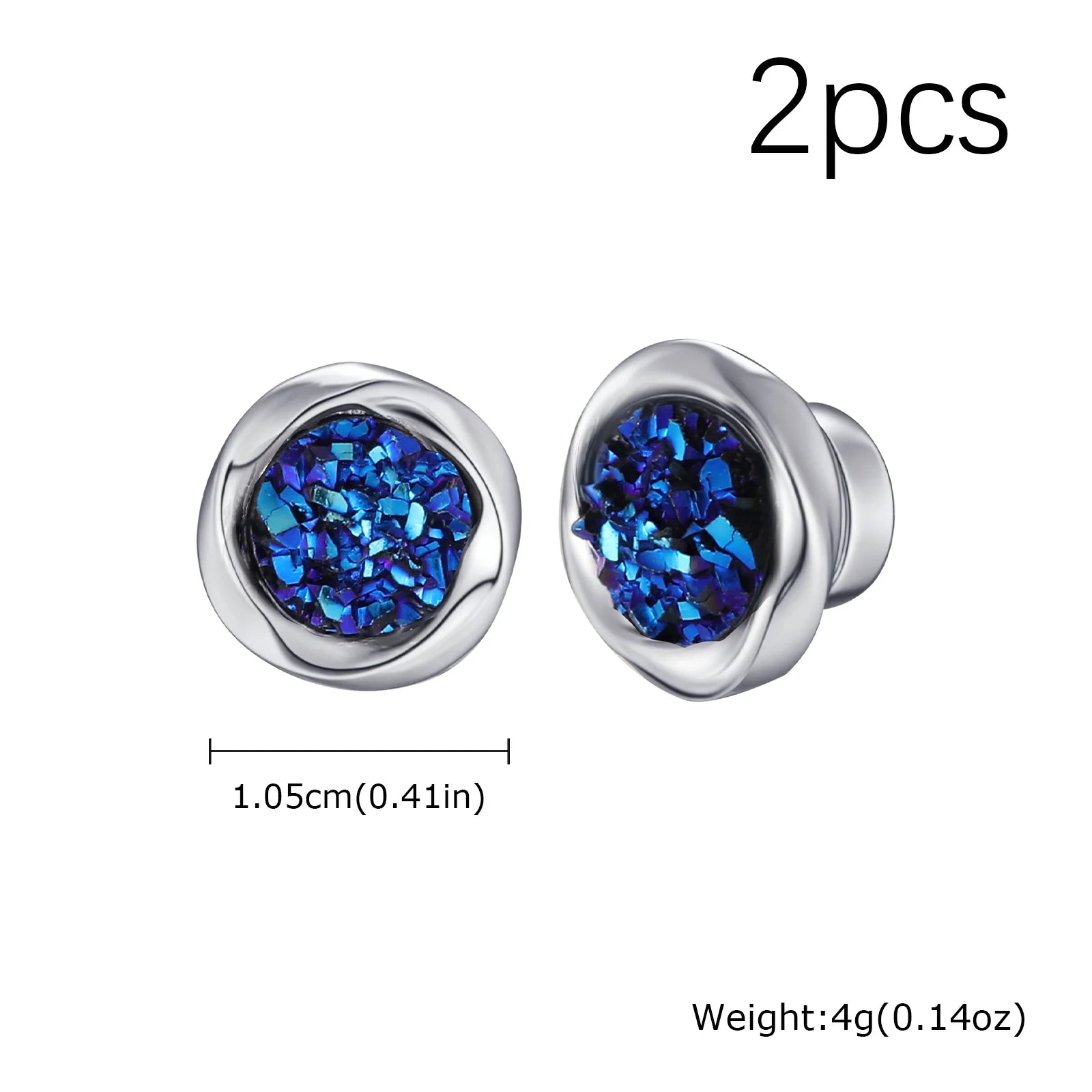 Punk Round Magnetic Zircon Stainless Steel Clip Earrings