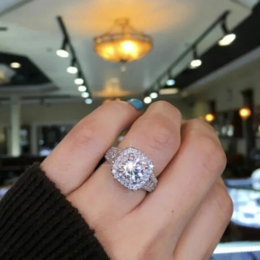 Stainless Steel Wedding Engagement Ring for Women Size 5-11