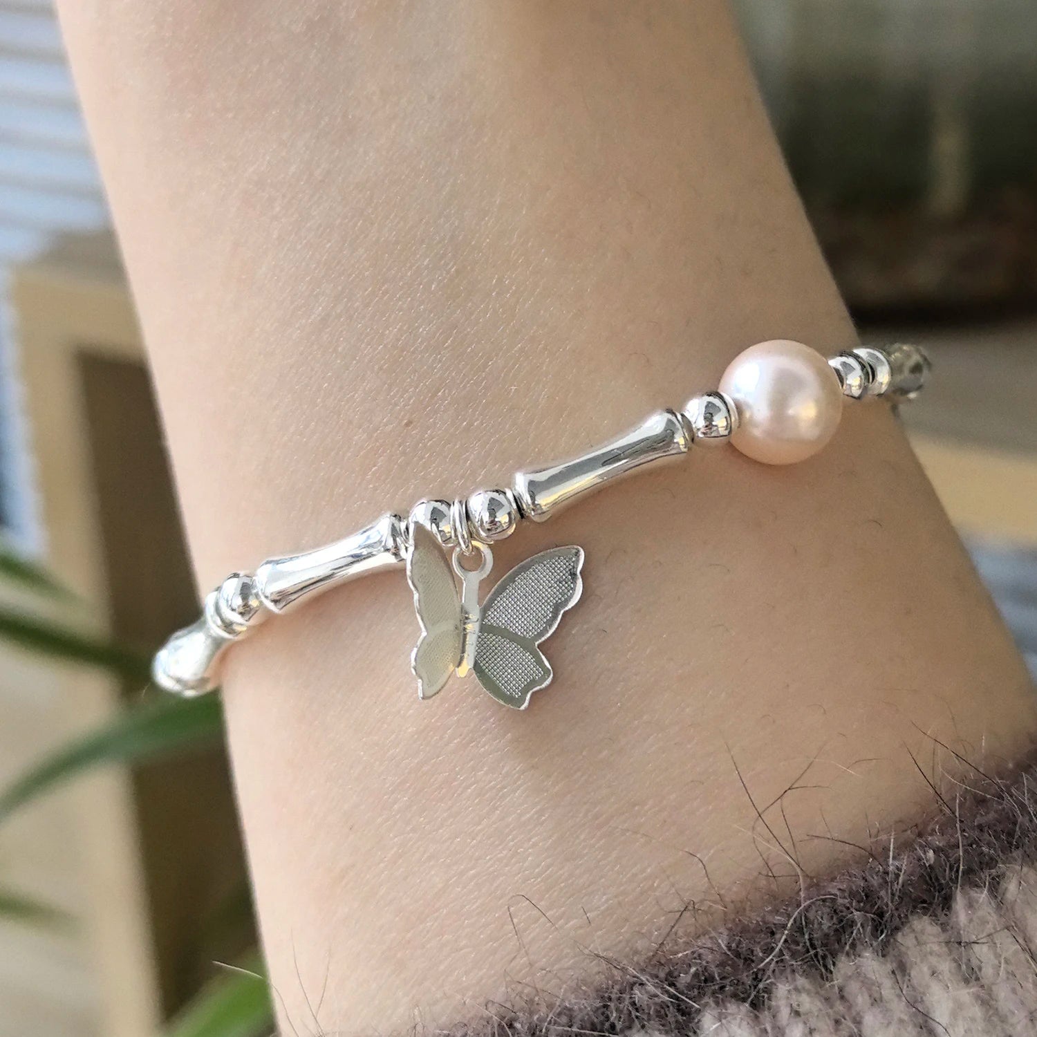 Sterling Silver Butterfly Bracelet by Ventfille for Girls