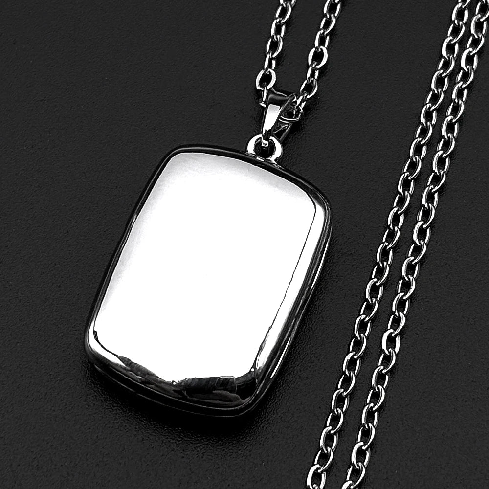 Gold Color Stainless Steel Photo Locket Pendant Necklace 50cm