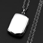 Gold Color Stainless Steel Photo Locket Pendant Necklace 50cm