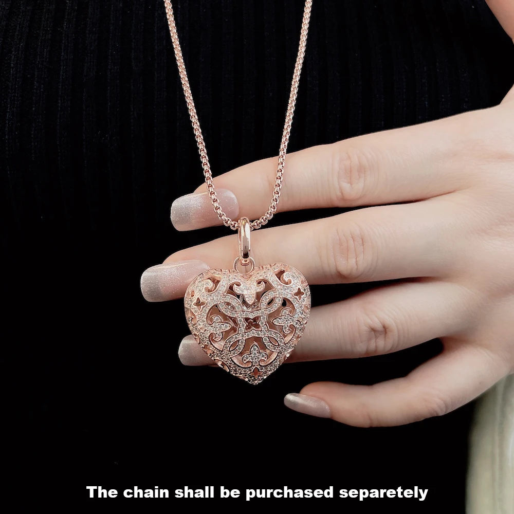 925 Sterling Silver Heart Locket Pendant for Women