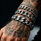 Stainless Steel Cuban Chain Bracelet for Men by HNSP