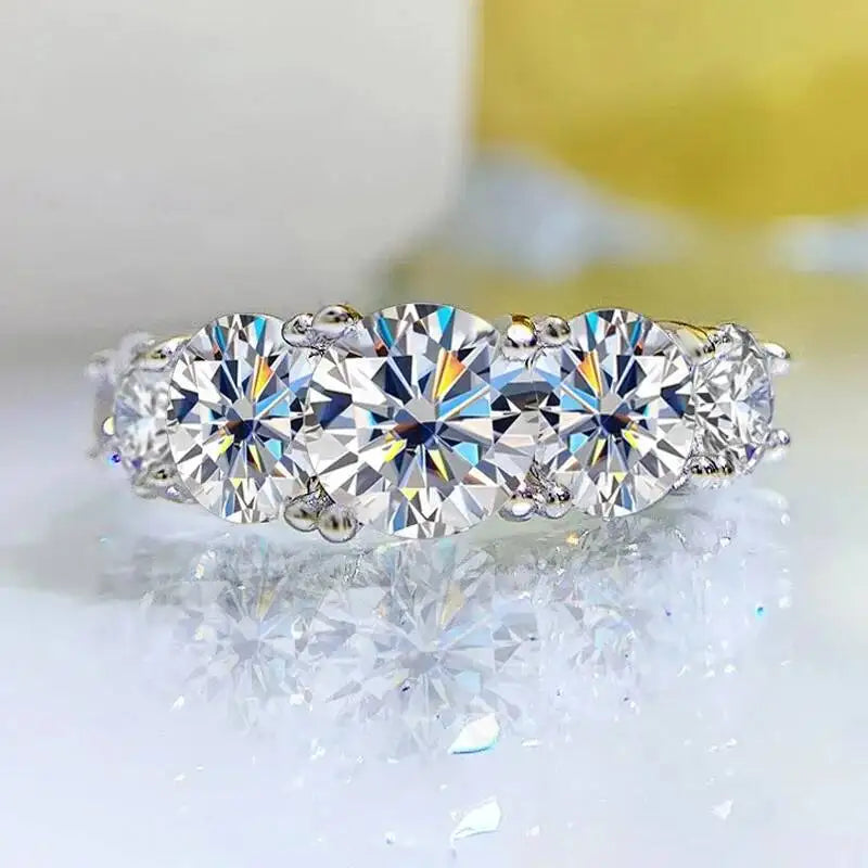 3.6CT Moissanite Wedding Band Ring for Women in Sterling Silver