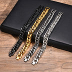 Gold Plated Chunky Chain Bracelet for Men, Stainless Steel