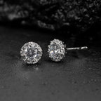 Cubic Zirconia Stud Earrings by Huitan for Couples