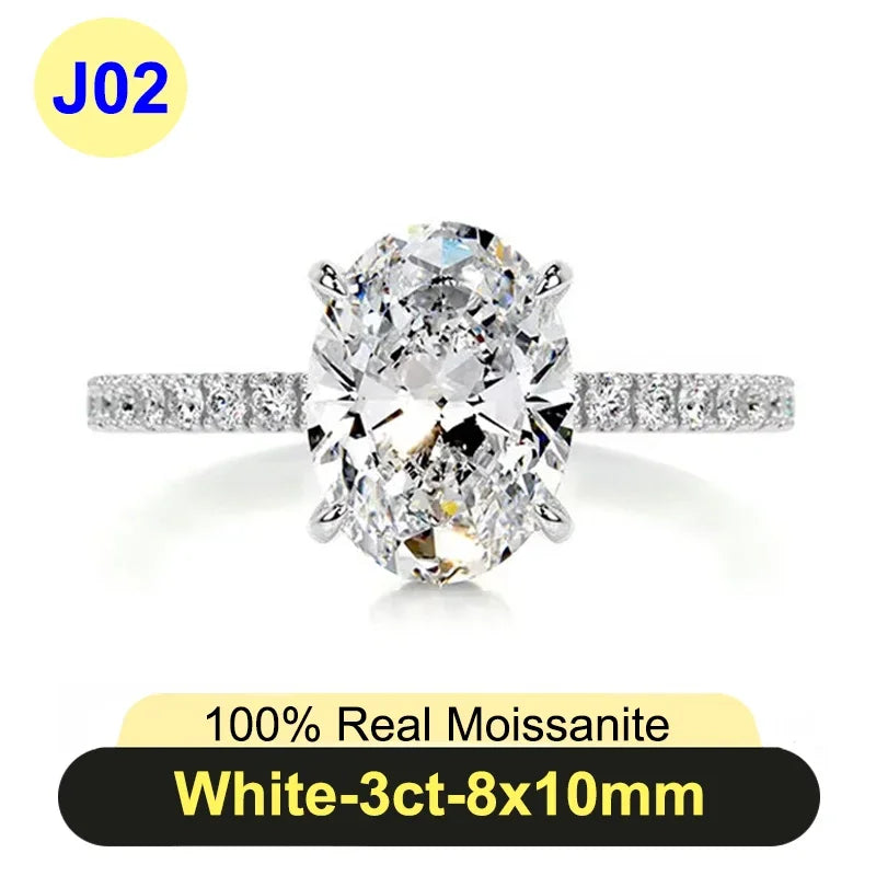Moissanite Diamond Ring for Women in 925 Silver - PureNew