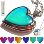 Heart Shape Color Changing Mood Locket Necklace Stainless Steel